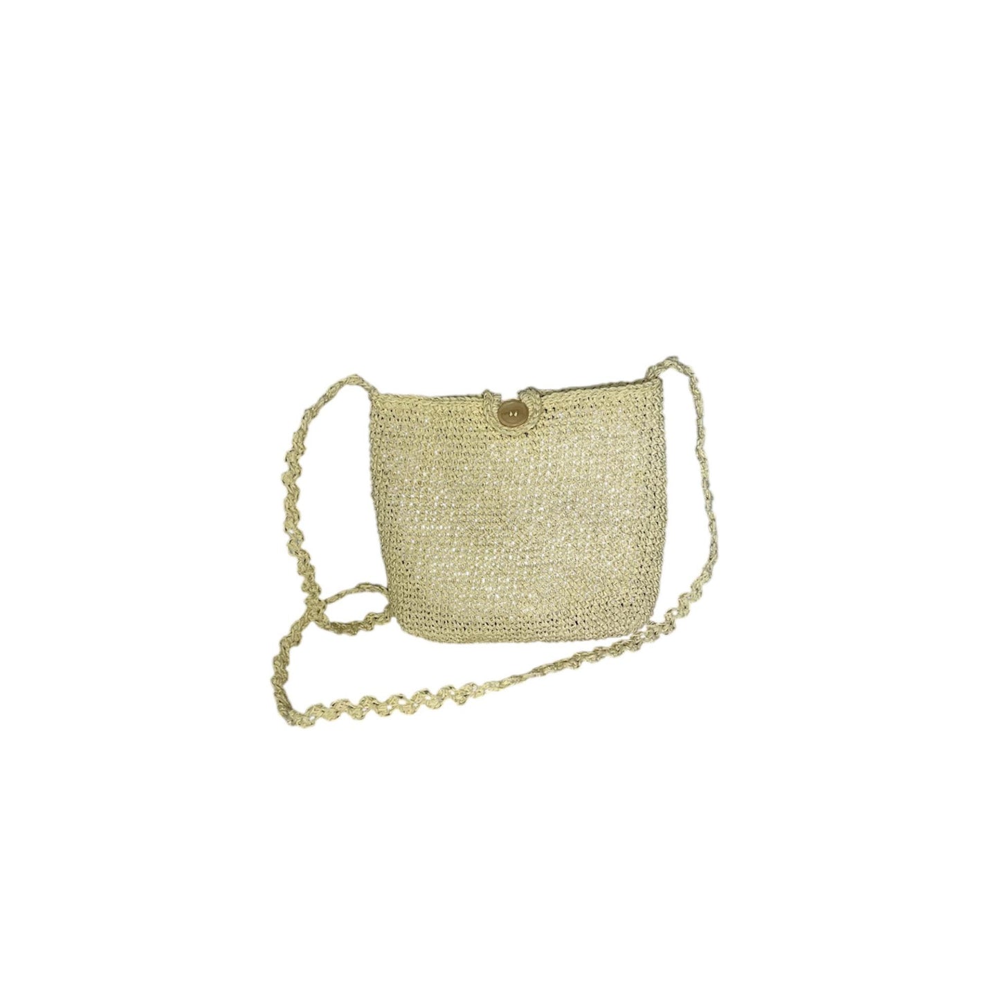 Handmade Crochet Crossbody Bag Natural Paper Yarn Summer Purse Lightweight Eco-Friendly