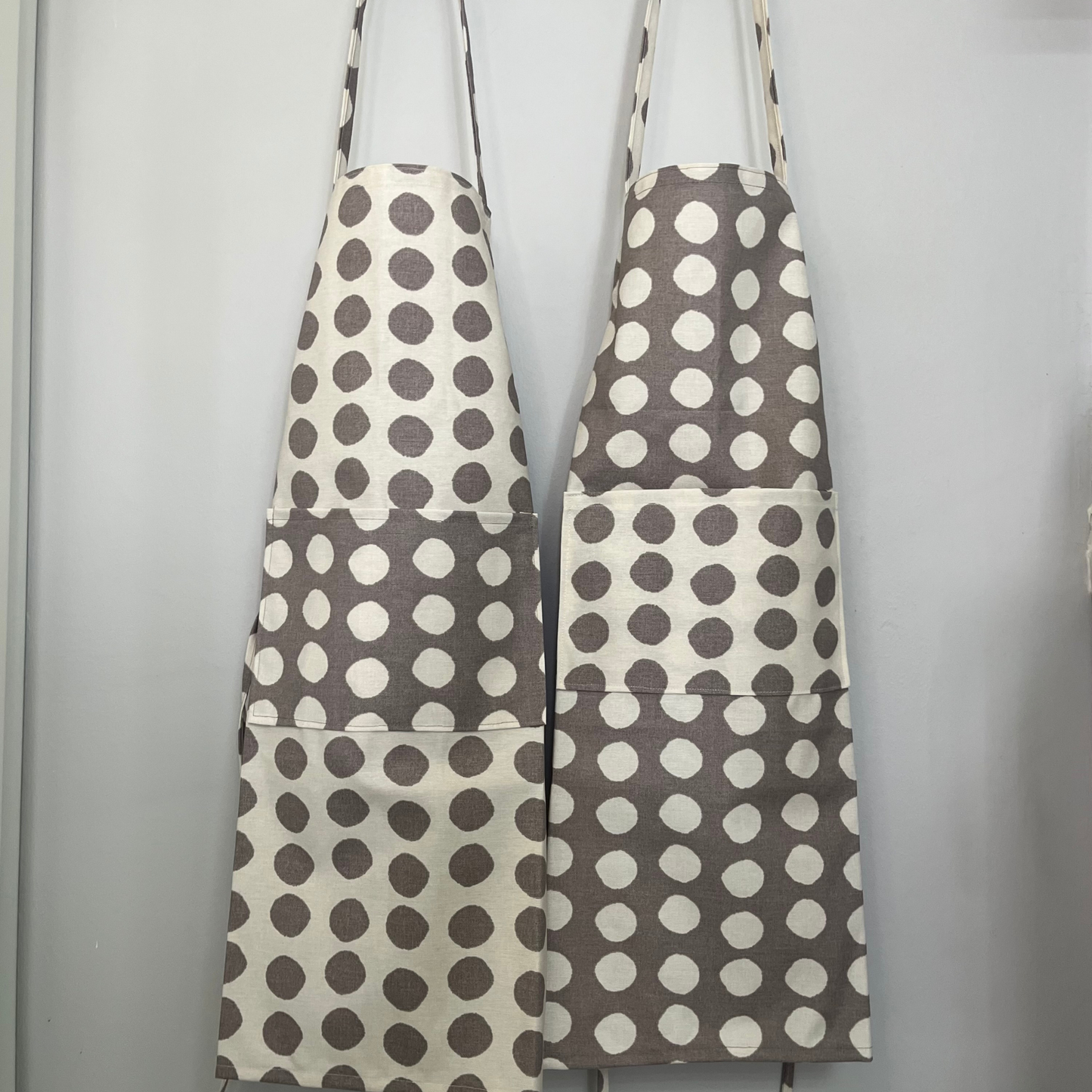 Handmade Polka Dot Apron – Optional Matching Bread Bag / Shopping Tote | Water-Repellent