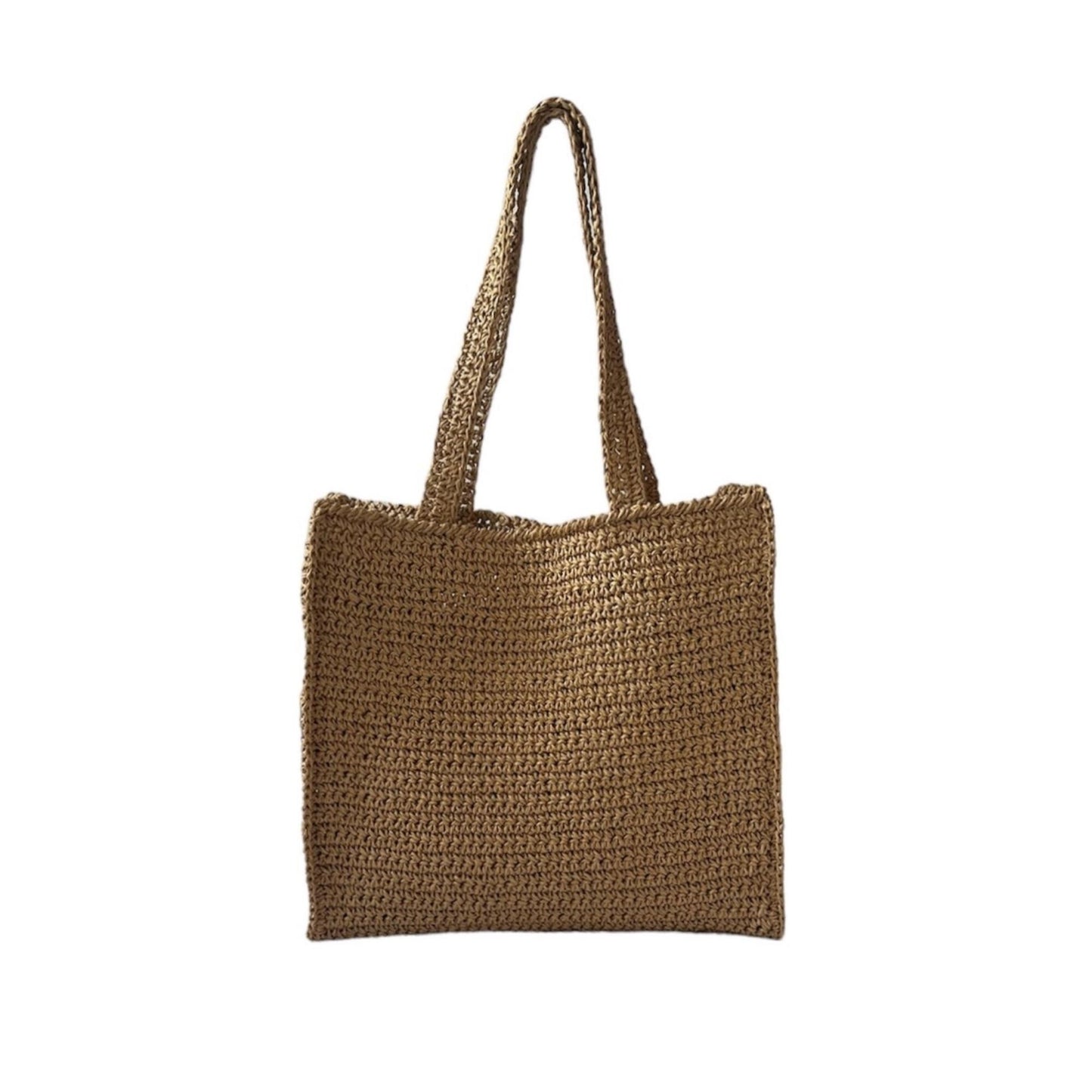 Handmade Raffia Crochet Tote Bag – Eco-Friendly Straw Tote, Natural Summer Beach Bag, Large Shoulder Bag for Everyday Use