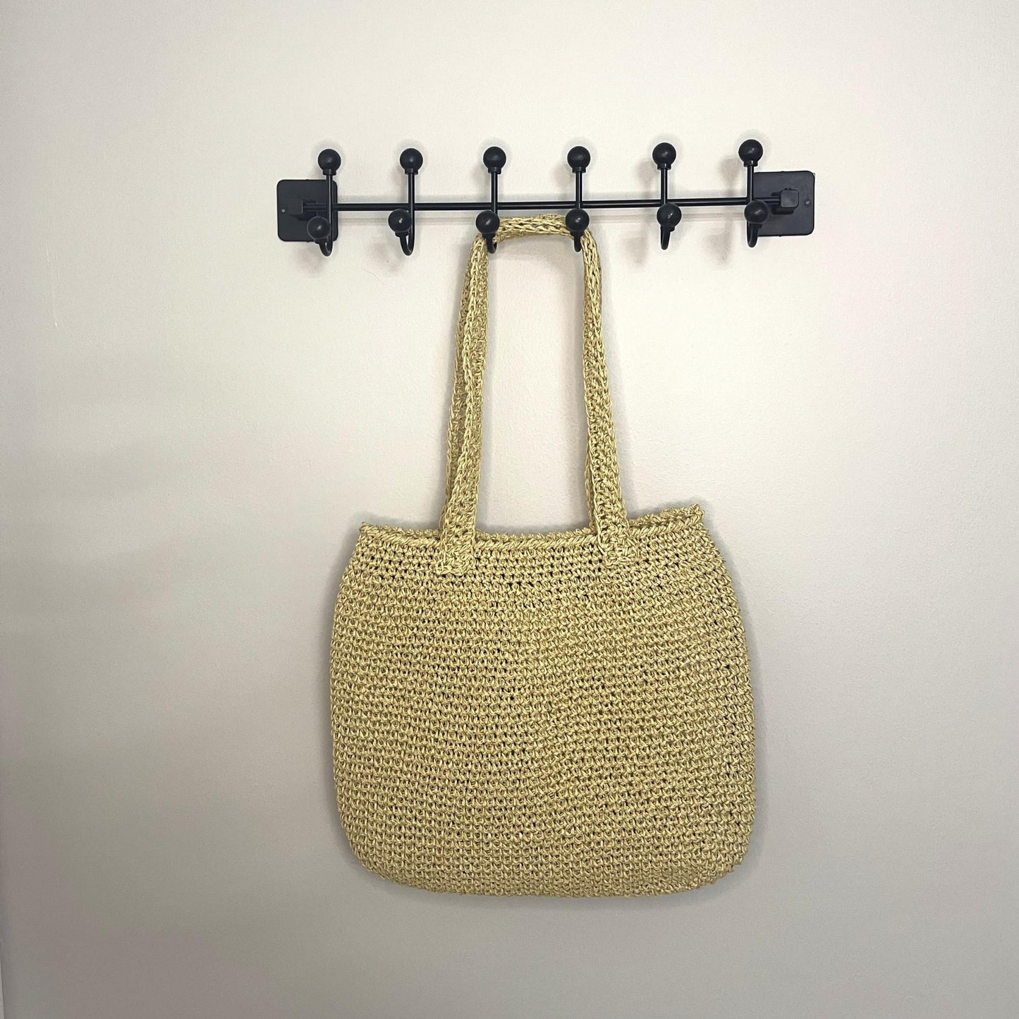 Crochet Straw Tote Bag for Summer – Handcrafted Beach Shoulder Bag, Stylish Raffia & Wicker Tote