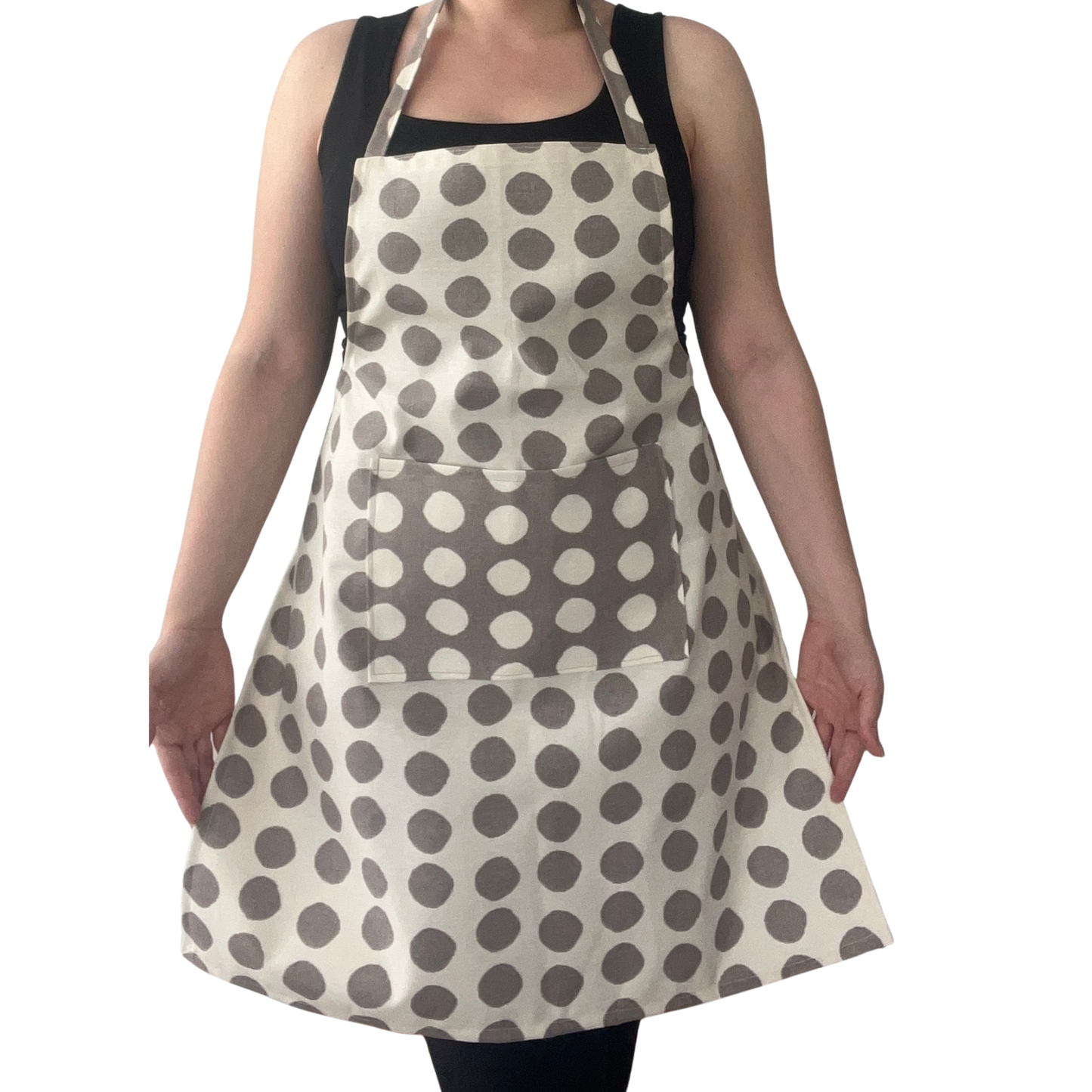 Handmade Polka Dot Apron – Optional Matching Bread Bag / Shopping Tote | Water-Repellent