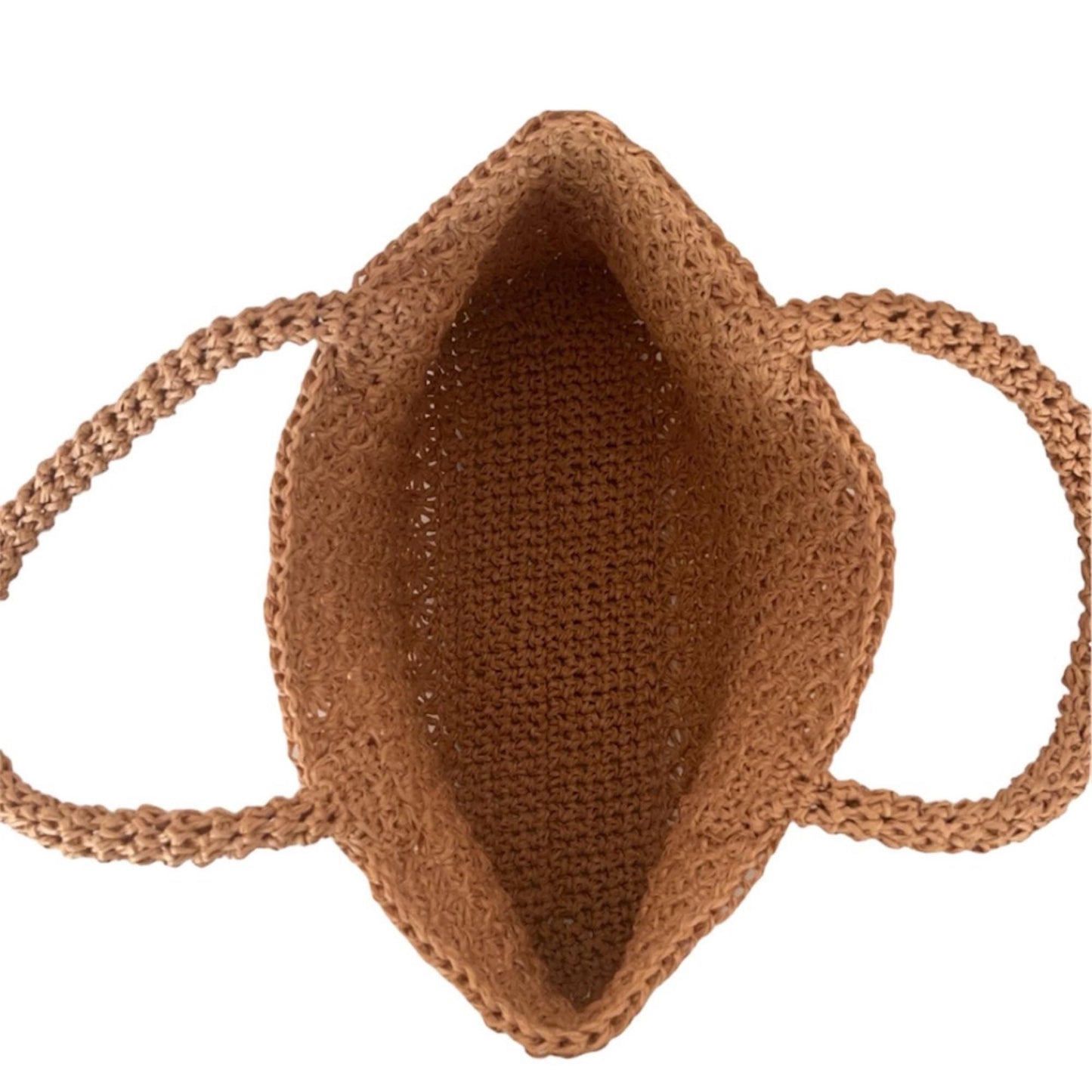 Handcrafted Crochet Tote Bag – Medium Size Summer Shoulder Bag – Natural Raffia Yarn – Boho Beach Style