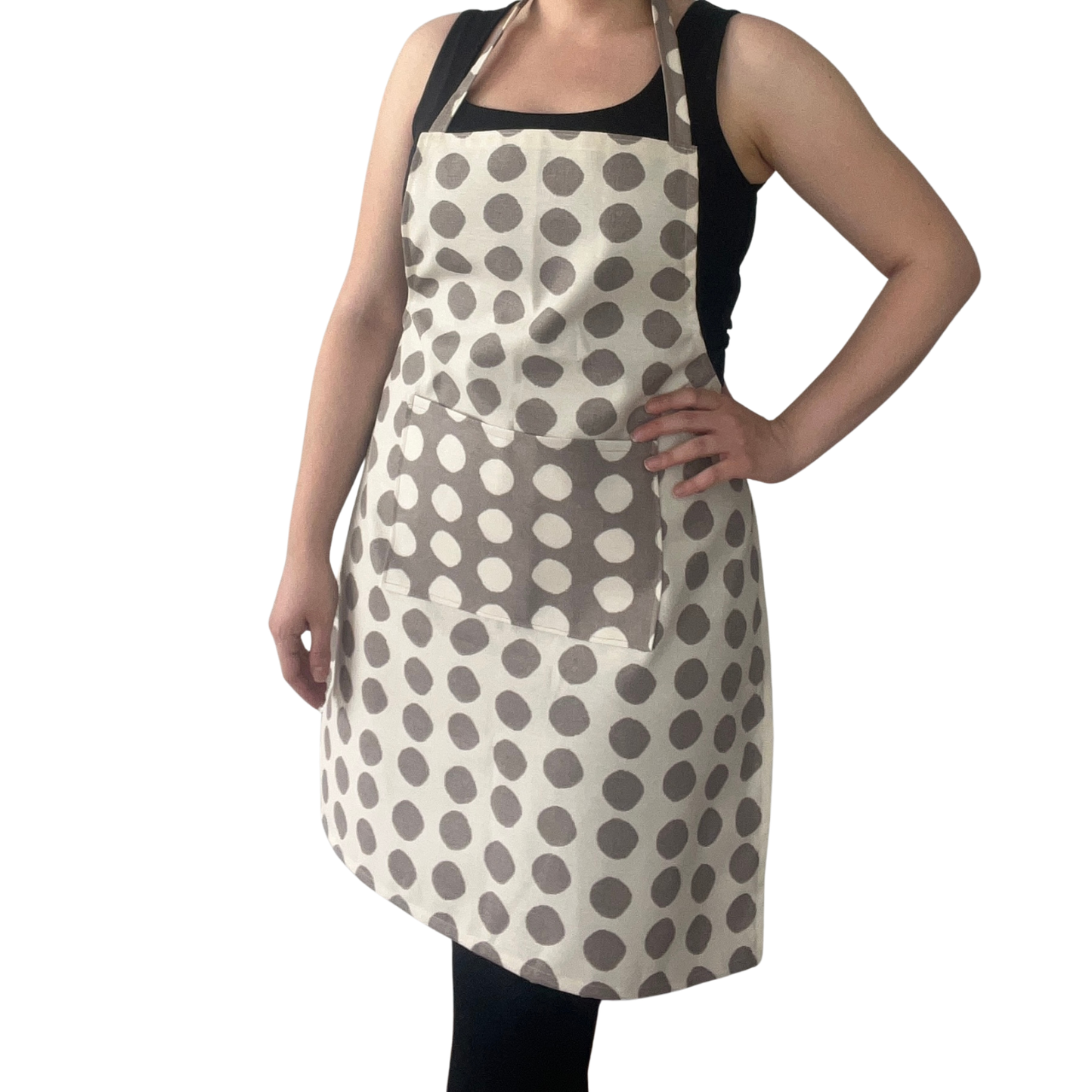 Handmade Polka Dot Apron – Optional Matching Bread Bag / Shopping Tote | Water-Repellent