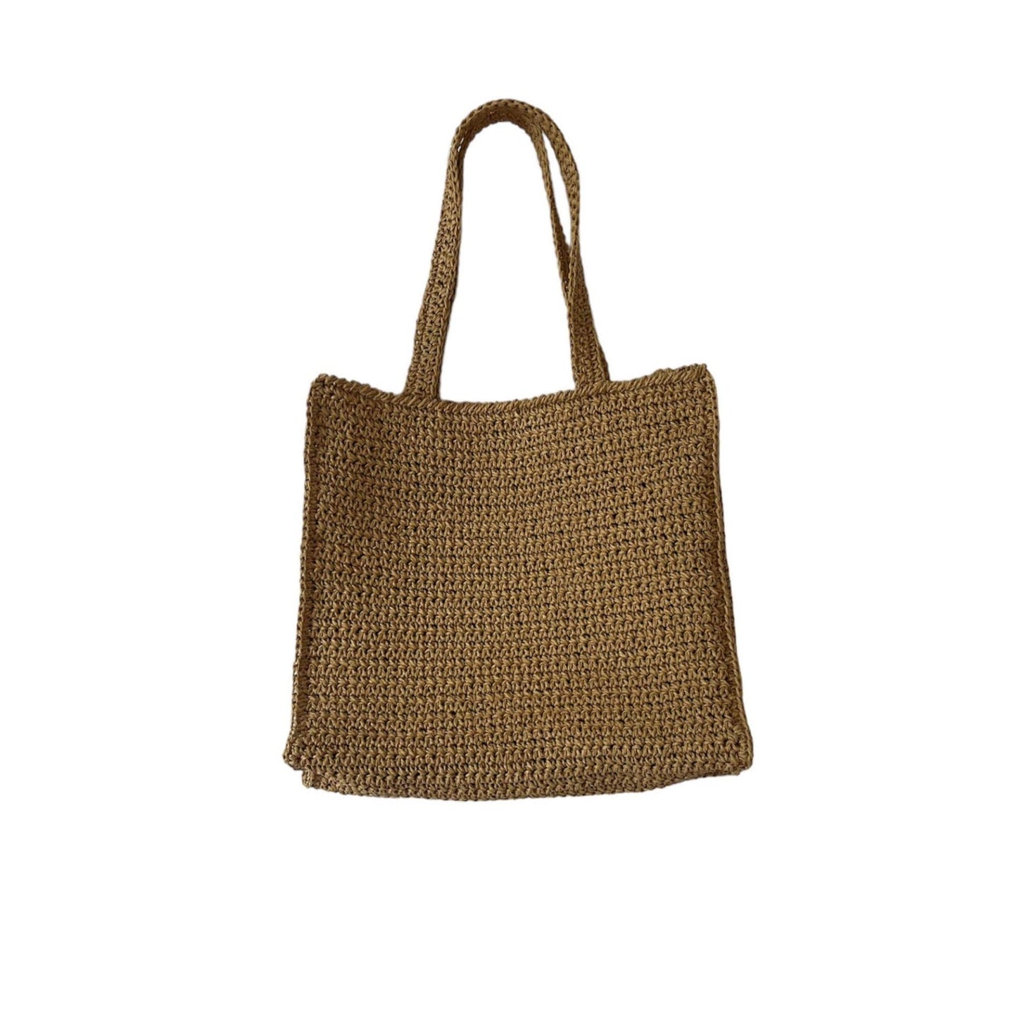 Handmade Raffia Crochet Tote Bag – Eco-Friendly Straw Tote, Natural Summer Beach Bag, Large Shoulder Bag for Everyday Use