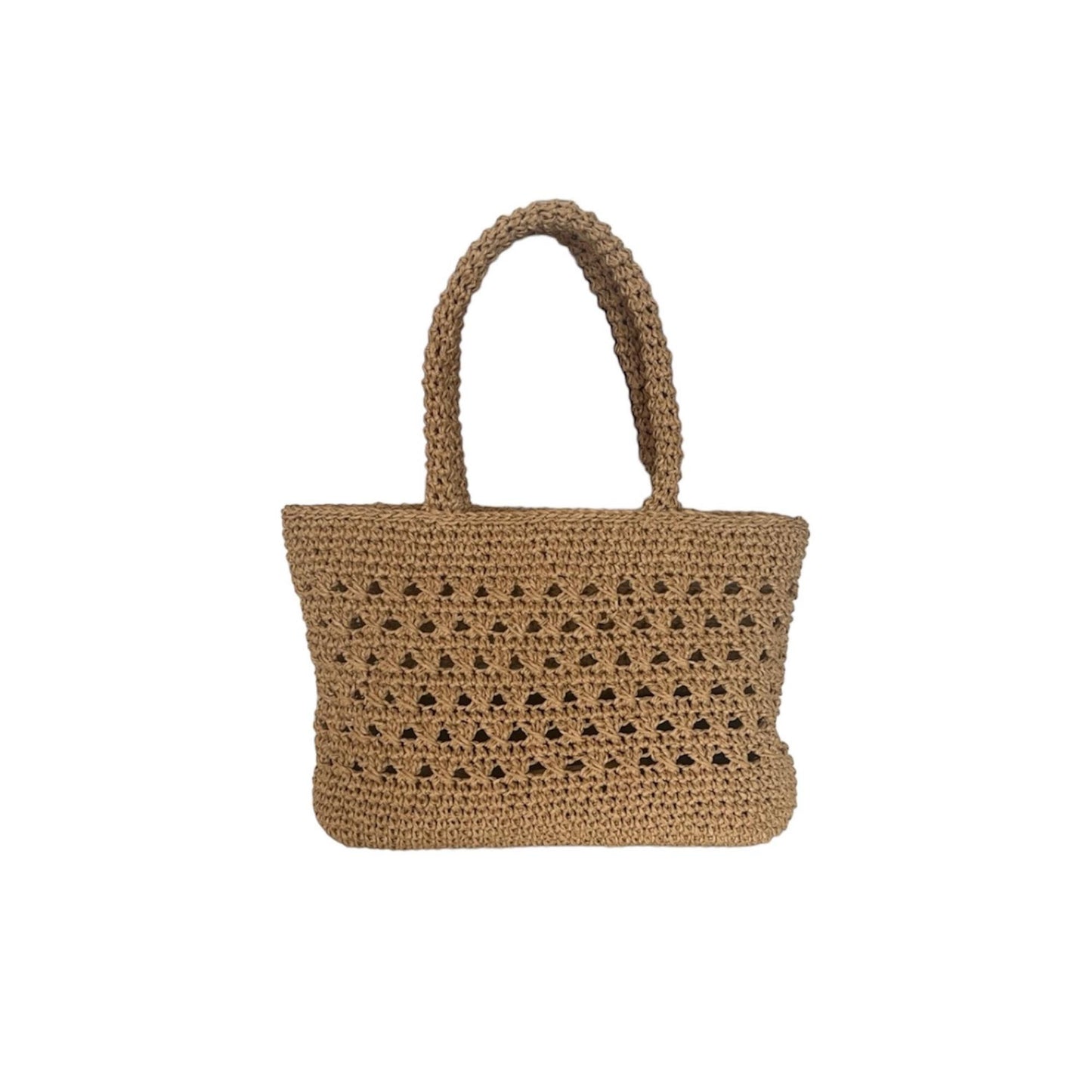 Handmade Crochet Raffia Tote Bag – Boho Star Pattern Straw Bag, Eco-Friendly Summer Beach & Market Tote