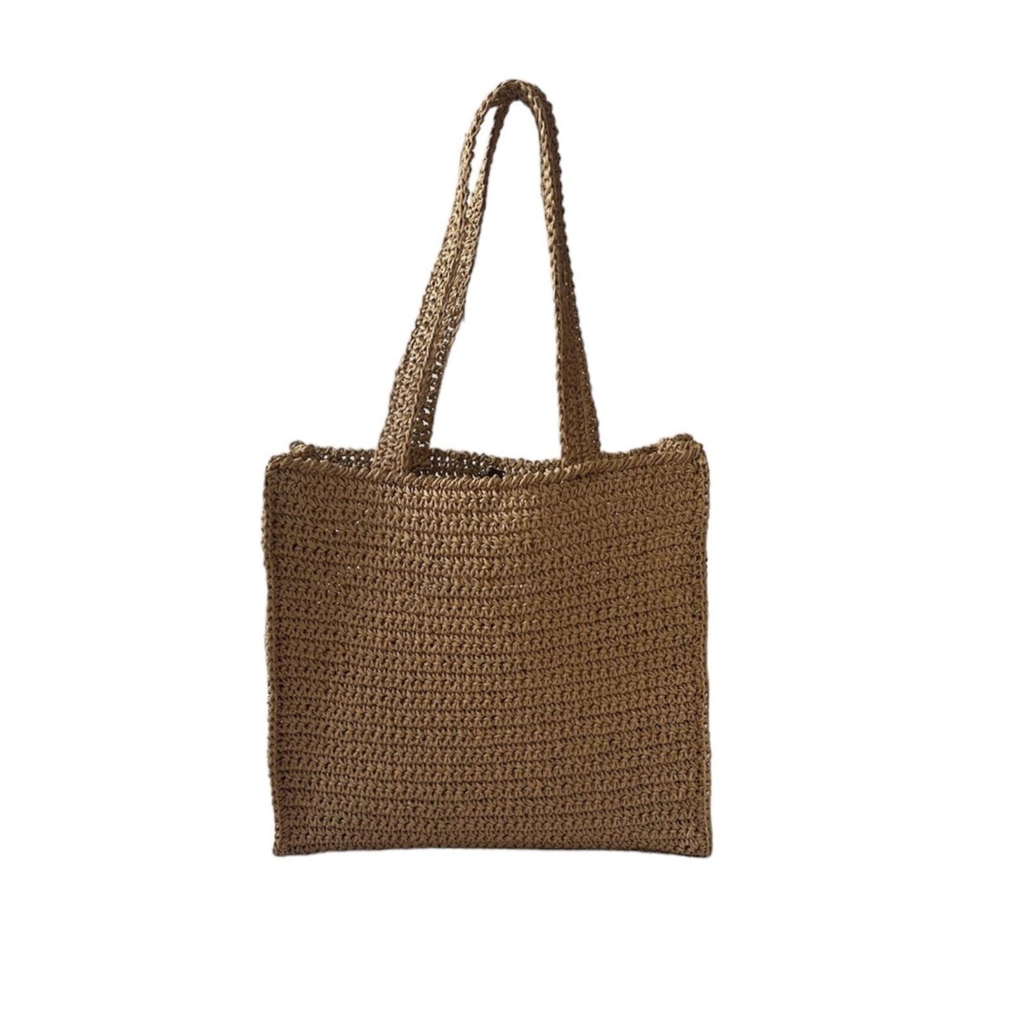Handmade Raffia Crochet Tote Bag – Eco-Friendly Straw Tote, Natural Summer Beach Bag, Large Shoulder Bag for Everyday Use