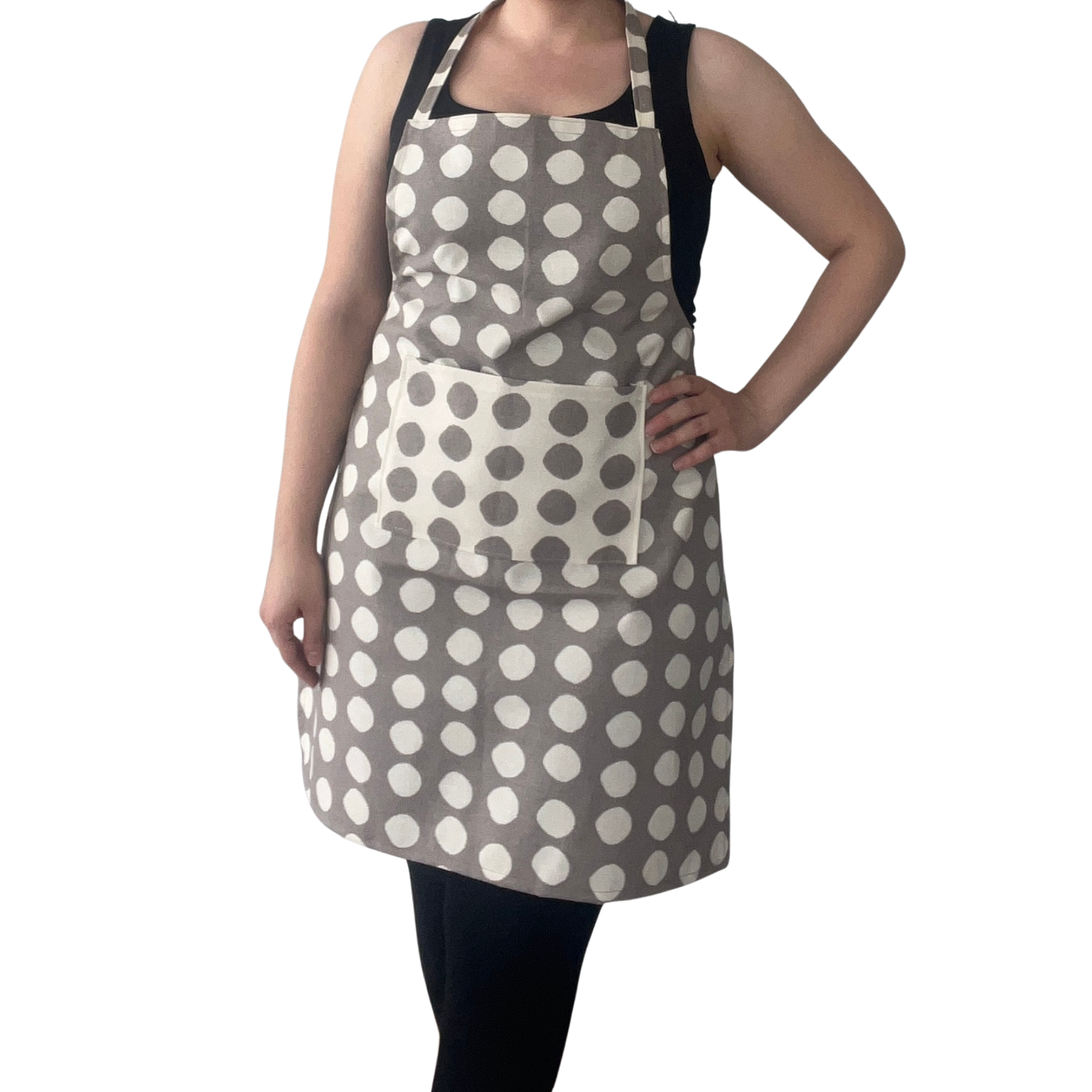 Handmade Polka Dot Apron – Optional Matching Bread Bag / Shopping Tote | Water-Repellent