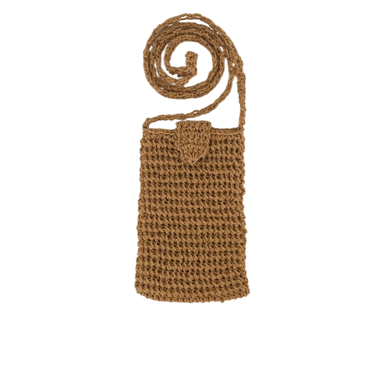 Handmade Crochet Raffia Phone Bag – Natural Straw Crossbody Purse, Small Summer Bag for Phone & Essentials, Boho Festival Bag