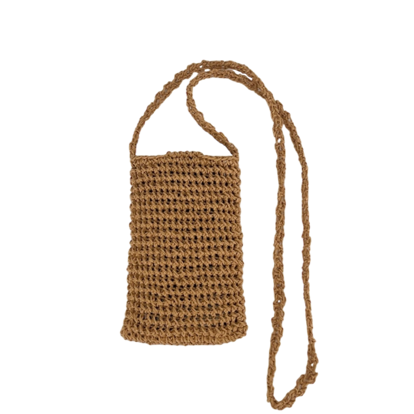 Handmade Crochet Raffia Phone Bag – Natural Straw Crossbody Purse, Small Summer Bag for Phone & Essentials, Boho Festival Bag