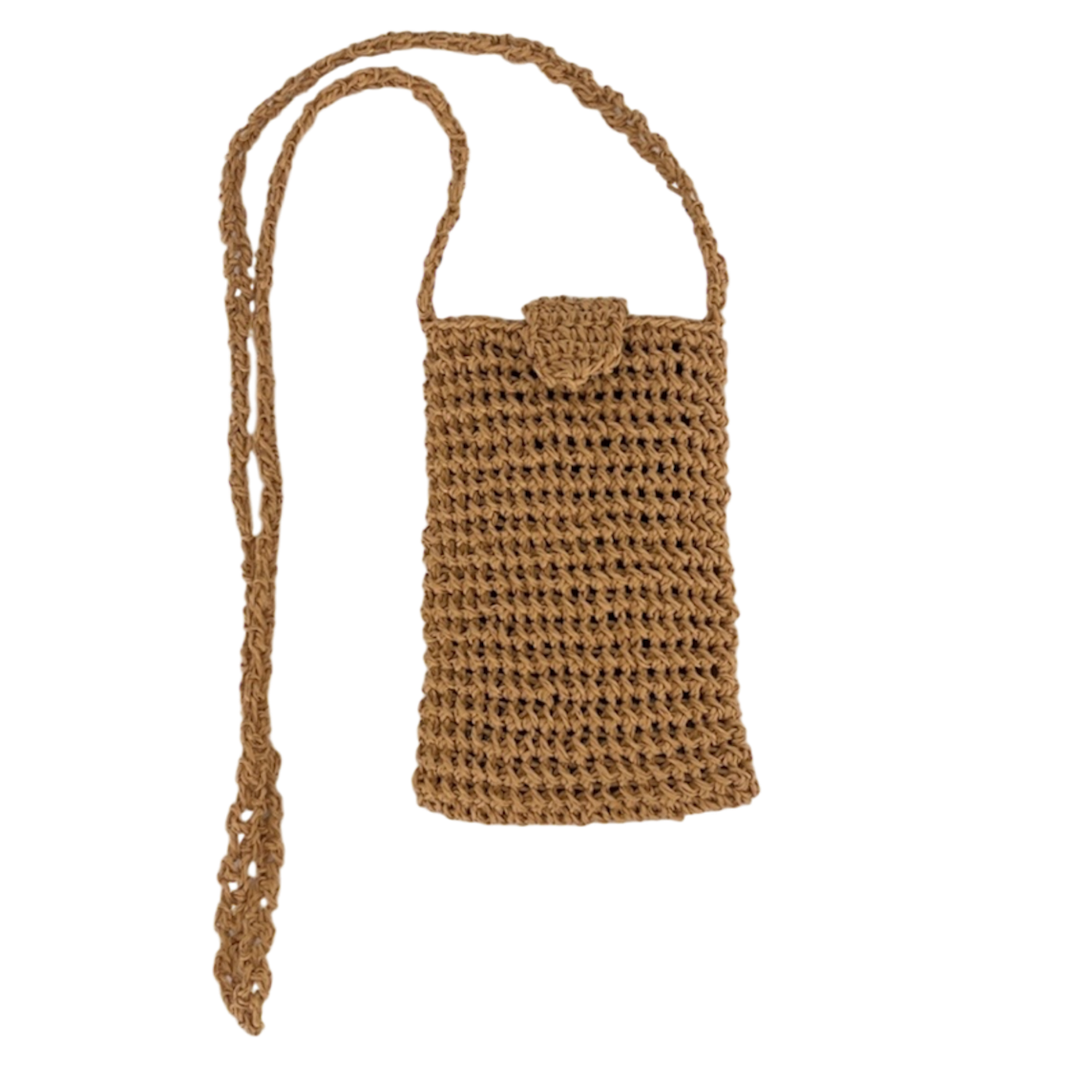 Handmade Crochet Raffia Phone Bag – Natural Straw Crossbody Purse, Small Summer Bag for Phone & Essentials, Boho Festival Bag