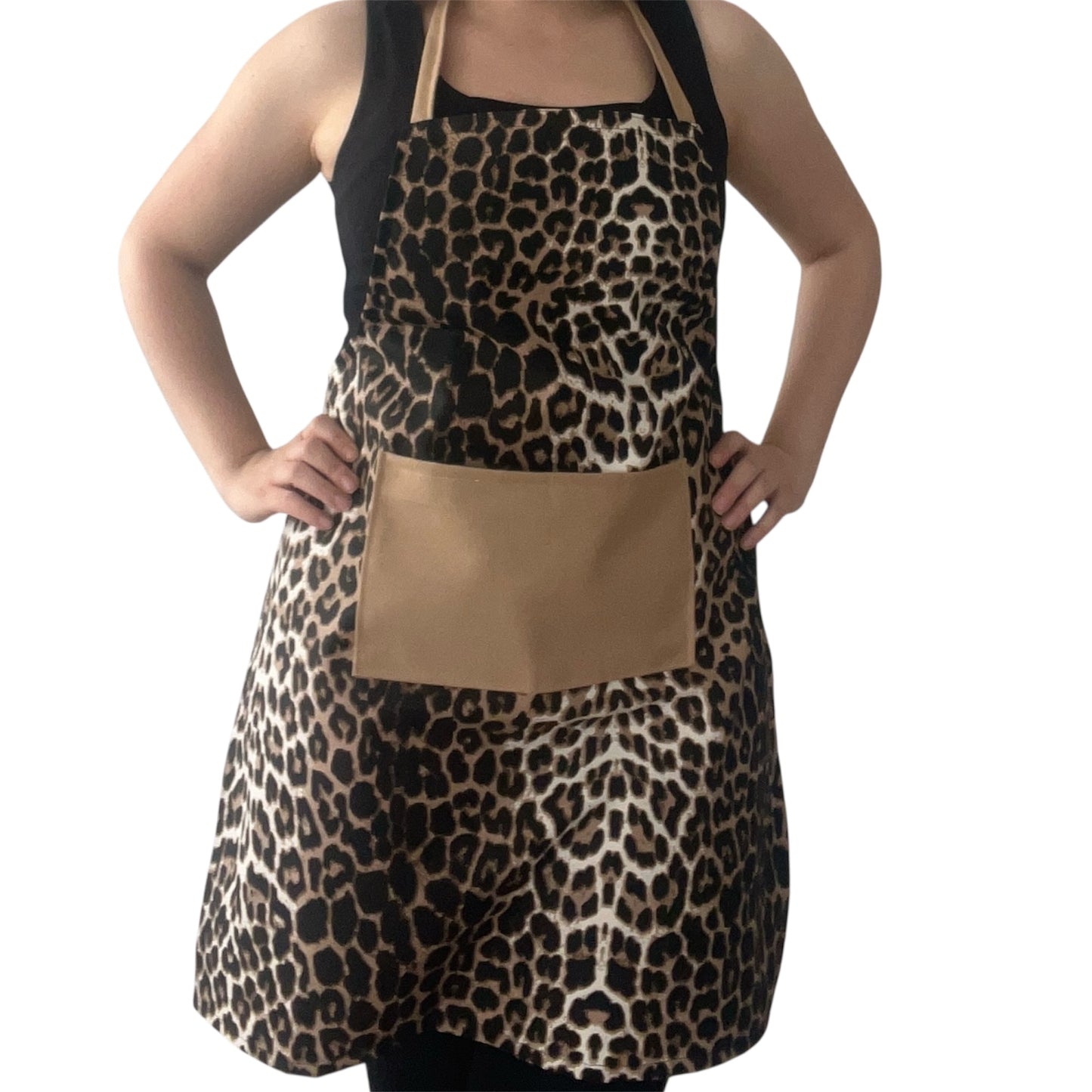 Handmade Leopard Print Apron – Optional Matching Tote | Water-Repellent & Stain-Resistant